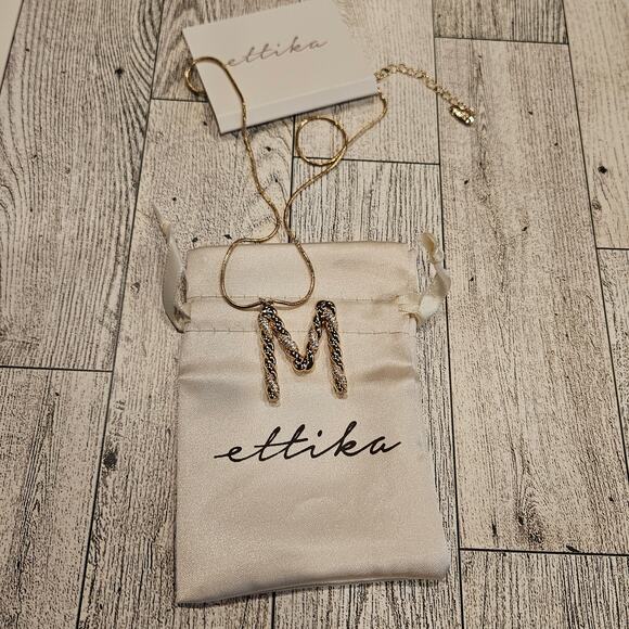 Ettika Women's 18K Gold-plated & Cubic Zirconia Initial M Pendant Necklace - Picture 2 of 6